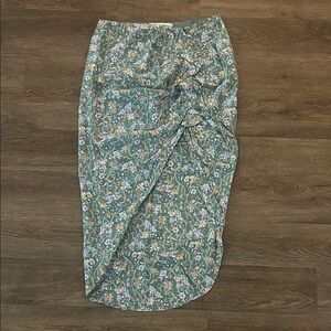 Veronica Beard Green Floral Asymmetrical Skirt
